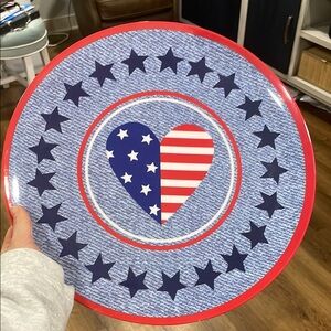 Patriotic Blue and Red Dessert Plate